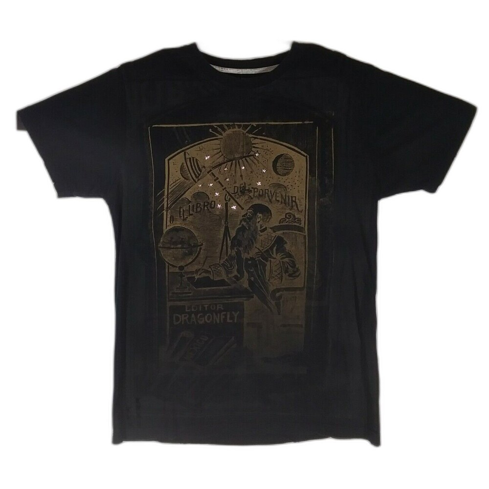 Dragonfly El Libro De Porvenir Book Of The Future Embellished Tshirt Mens Size L